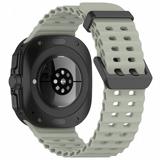 ����� ������� ����  Ocean Hole Dual Buckle Silicone Band ���� iBands ����� ��� ����: Samsung Galaxy Watch Ultra 47mm (��� White) 