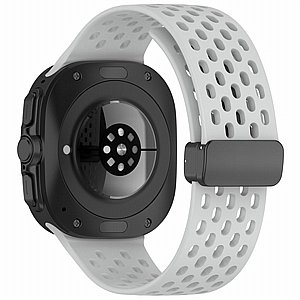 ����� ������� ����  Hole Magnetic Folding Buckle Silicone Band ���� iBands ����� ��� ����: Samsung Galaxy Watch Ultra 47mm (��� Blue) 
