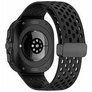 ����� ������� ����  Hole Magnetic Folding Buckle Silicone Band ���� iBands ����� ��� ����: Samsung Galaxy Watch Ultra 47mm (��� Gray) 