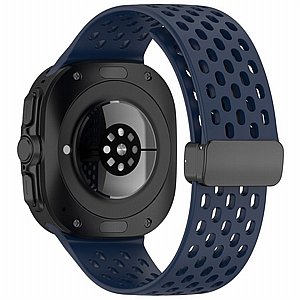 ����� ������� ����  Hole Magnetic Folding Buckle Silicone Band ���� iBands ����� ��� ����: Samsung Galaxy Watch Ultra 47mm (��� Orange) 