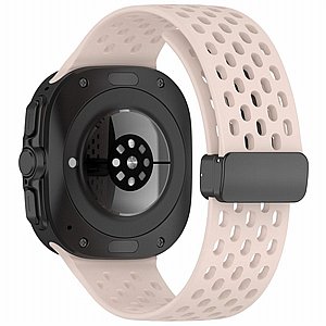 רצועת סיליקון מדגם Hole Magnetic Folding Buckle Silicone Band מבית iBands לשעון חכם מדגם: Samsung Galaxy Watch Ultra 47mm (צבע Starlight) רצועת סיליקון מדגם Hole Magnetic Folding Buckle Silicone Band מבית iBands לשעון חכם מדגם: Samsung Galaxy Watch Ultra 47mm (צבע Starlight)