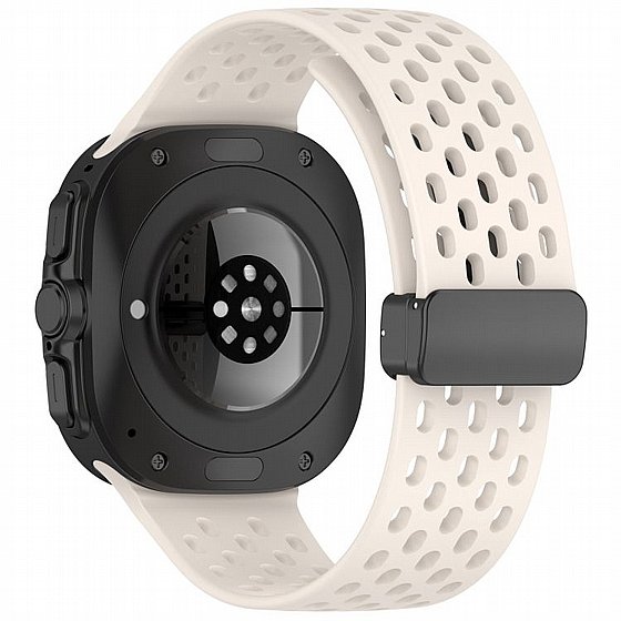����� ������� ����  Hole Magnetic Folding Buckle Silicone Band ���� iBands ����� ��� ����: Samsung Galaxy Watch Ultra 47mm (��� Green) 