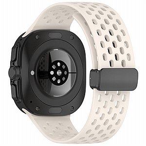 ����� ������� ����  Hole Magnetic Folding Buckle Silicone Band ���� iBands ����� ��� ����: Samsung Galaxy Watch Ultra 47mm (��� Green) 