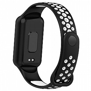 ����� ������� ���� Sports Solid Color Silicone Band ���� iBands ����� ��� ����: Xiaomi Smart Band 8 Active (��� Black/Red) 