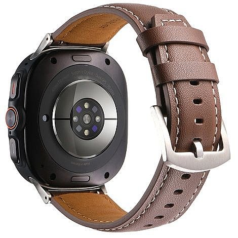 ����� ��� ���� Genuine Leather Band ���� iBands ����� ��� ����: Samsung Galaxy Watch Ultra 47mm (���  White) 