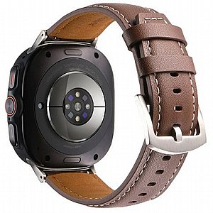 ����� ��� ���� Genuine Leather Band ���� iBands ����� ��� ����: Samsung Galaxy Watch Ultra 47mm (���  White) 