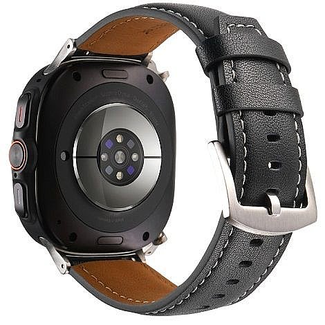 ����� ��� ���� Genuine Leather Band ���� iBands ����� ��� ����: Samsung Galaxy Watch Ultra 47mm (���  Blue) 