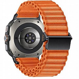 ����� �� / ������ ���� Ocean Style Nylon Band ���� iBands ����� ��� ����: Samsung Galaxy Watch Ultra 47mm (��� White) 