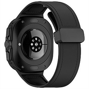����� ��� ���� Magnetic Folding Buckle Leather Band ���� iBands ����� ��� ����: Samsung Galaxy Watch Ultra 47mm (��� Blue) 