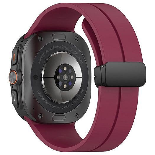����� ������� ���� Magnetic Folding Buckle Silicone Band ���� iBands ����� ��� ����: Samsung Galaxy Watch Ultra 47mm (��� Grey) 