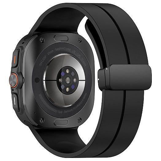 ����� ������� ���� Magnetic Folding Buckle Silicone Band ���� iBands ����� ��� ����: Samsung Galaxy Watch Ultra 47mm (��� Blue) 