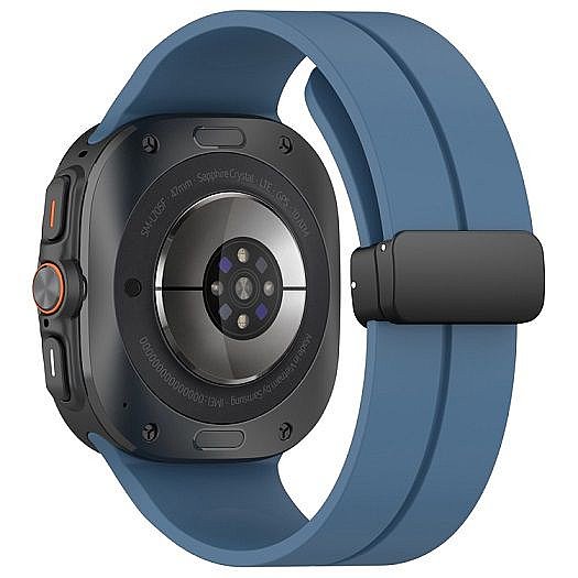 ����� ������� ���� Magnetic Folding Buckle Silicone Band ���� iBands ����� ��� ����: Samsung Galaxy Watch Ultra 47mm (��� Midnight Blue) 