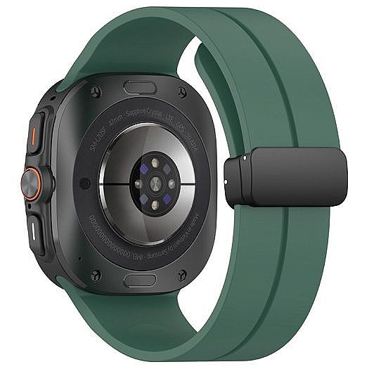 ����� ������� ���� Magnetic Folding Buckle Silicone Band ���� iBands ����� ��� ����: Samsung Galaxy Watch Ultra 47mm (��� White) 