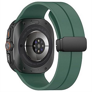 ����� ������� ���� Magnetic Folding Buckle Silicone Band ���� iBands ����� ��� ����: Samsung Galaxy Watch Ultra 47mm (��� White) 