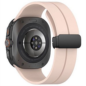 ����� ������� ���� Magnetic Folding Buckle Silicone Band ���� iBands ����� ��� ����: Samsung Galaxy Watch Ultra 47mm (��� Orange) 
