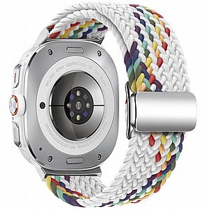 ����� �� / ������ ���� Loop Magnetic Buckle Nylon Band ���� iBands ����� ��� ����: Samsung Galaxy Watch Ultra 47mm (��� Dark Olive) 