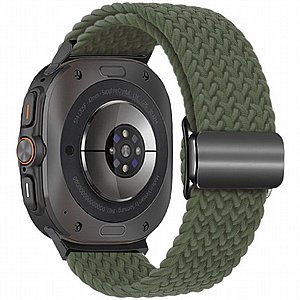 ����� �� / ������ ���� Loop Magnetic Buckle Nylon Band ���� iBands ����� ��� ����: Samsung Galaxy Watch Ultra 47mm (��� Orange) 