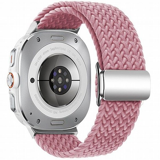 ����� �� / ������ ���� Loop Magnetic Buckle Nylon Band ���� iBands ����� ��� ����: Samsung Galaxy Watch Ultra 47mm (��� White Rainbow) 