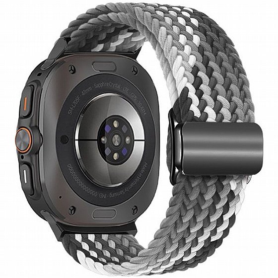 ����� �� / ������ ���� Loop Magnetic Buckle Nylon Band ���� iBands ����� ��� ����: Samsung Galaxy Watch Ultra 47mm (��� Black Rainbow) 