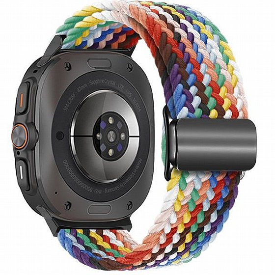����� �� / ������ ���� Loop Magnetic Buckle Nylon Band ���� iBands ����� ��� ����: Samsung Galaxy Watch Ultra 47mm (��� Raspberry) 