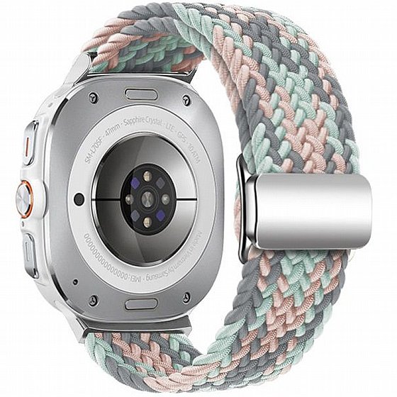 ����� �� / ������ ���� Loop Magnetic Buckle Nylon Band ���� iBands ����� ��� ����: Samsung Galaxy Watch Ultra 47mm (��� Light Grey) 
