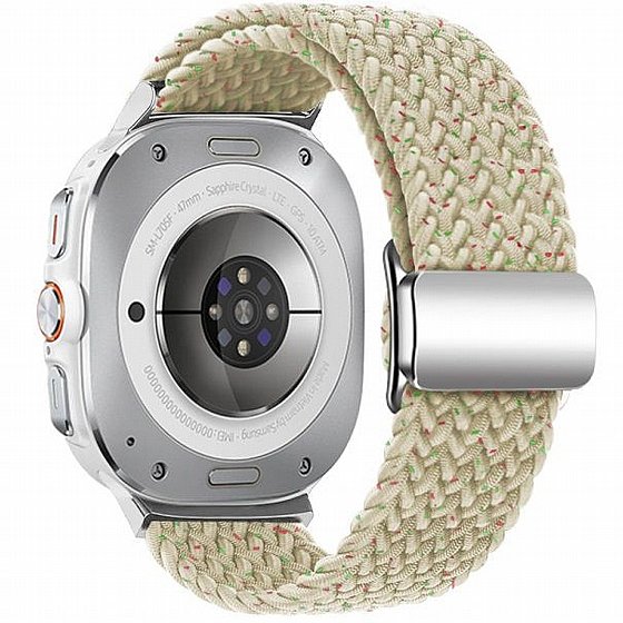 ����� �� / ������ ���� Loop Magnetic Buckle Nylon Band ���� iBands ����� ��� ����: Samsung Galaxy Watch Ultra 47mm (��� Heartbeat Purple) 