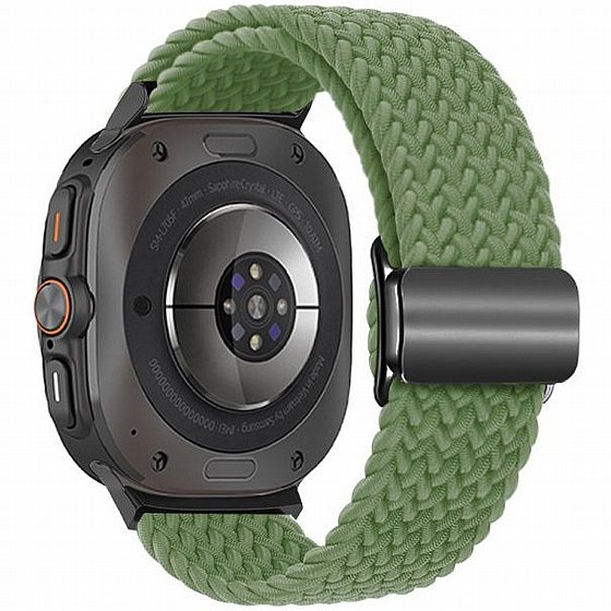 ����� �� / ������ ���� Loop Magnetic Buckle Nylon Band ���� iBands ����� ��� ����: Samsung Galaxy Watch Ultra 47mm (��� Fog Purple) 