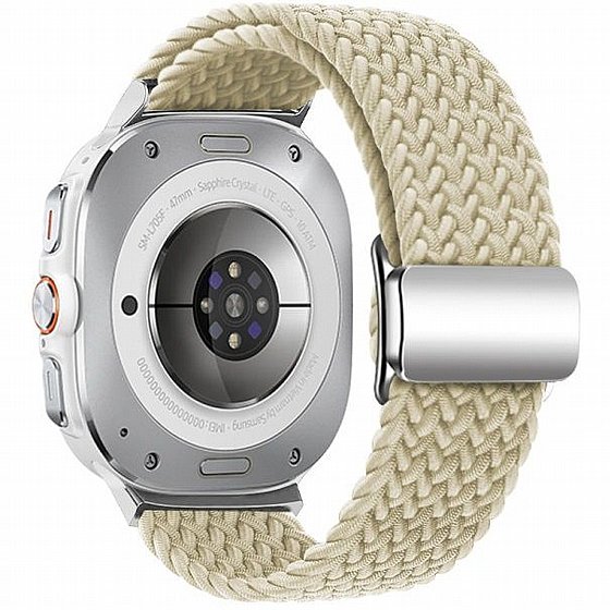 ����� �� / ������ ���� Loop Magnetic Buckle Nylon Band ���� iBands ����� ��� ����: Samsung Galaxy Watch Ultra 47mm (��� Starlight Black) 