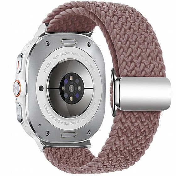 ����� �� / ������ ���� Loop Magnetic Buckle Nylon Band ���� iBands ����� ��� ����: Samsung Galaxy Watch Ultra 47mm (��� Brown) 