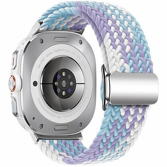 ����� �� / ������ ���� Loop Magnetic Buckle Nylon Band ���� iBands ����� ��� ����: Samsung Galaxy Watch Ultra 47mm (��� Rock Blue) 