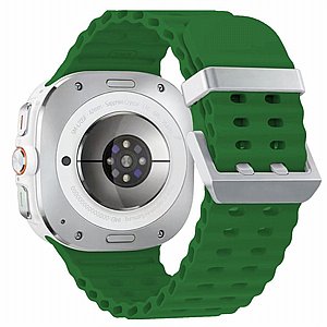 ����� ������� ����  Ocean Hole Dual Buckle Silicone Band ���� iBands ����� ��� ����: Samsung Galaxy Watch Ultra 47mm (��� Wine Red/Silver) 