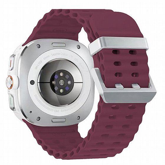 ����� ������� ����  Ocean Hole Dual Buckle Silicone Band ���� iBands ����� ��� ����: Samsung Galaxy Watch Ultra 47mm (��� Grey/Silver) 