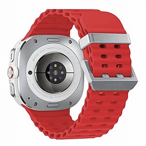 ����� ������� ����  Ocean Hole Dual Buckle Silicone Band ���� iBands ����� ��� ����: Samsung Galaxy Watch Ultra 47mm (��� Black/Silver) 