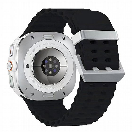 ����� ������� ����  Ocean Hole Dual Buckle Silicone Band ���� iBands ����� ��� ����: Samsung Galaxy Watch Ultra 47mm (��� Pink/Silver) 