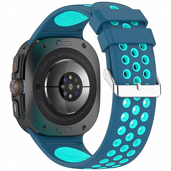 ����� ������� ����  Holes Silicone Band ���� iBands ����� ��� ����: Samsung Galaxy Watch Ultra 47mm (��� Blue/Yellow) 