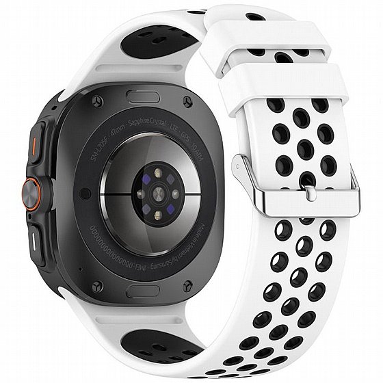 ����� ������� ����  Holes Silicone Band ���� iBands ����� ��� ����: Samsung Galaxy Watch Ultra 47mm (��� Black/Gray) 