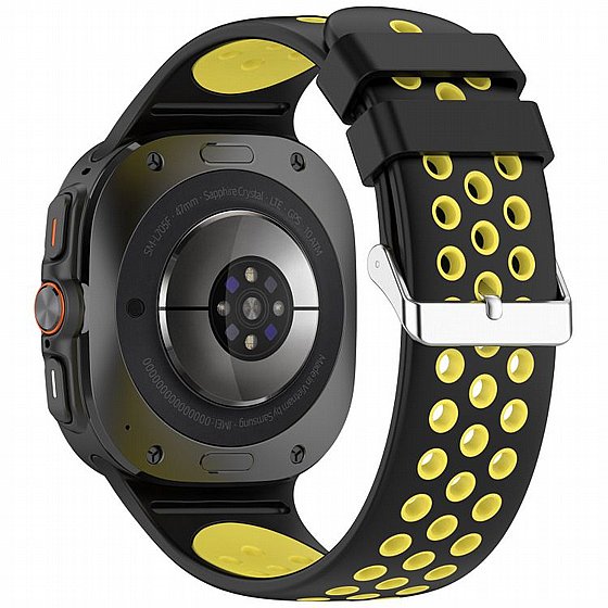 ����� ������� ����  Holes Silicone Band ���� iBands ����� ��� ����: Samsung Galaxy Watch Ultra 47mm (��� White/Black) 