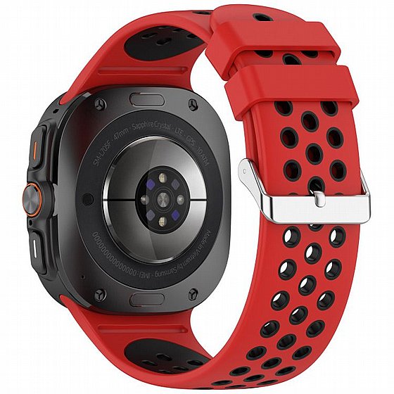 ����� ������� ����  Holes Silicone Band ���� iBands ����� ��� ����: Samsung Galaxy Watch Ultra 47mm (��� Black/Blue) 