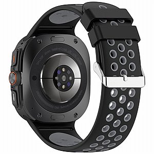 ����� ������� ����  Ocean Hole Dual Buckle Silicone Band ���� iBands ����� ��� ����: Samsung Galaxy Watch Ultra 47mm (��� Rock Blue) 