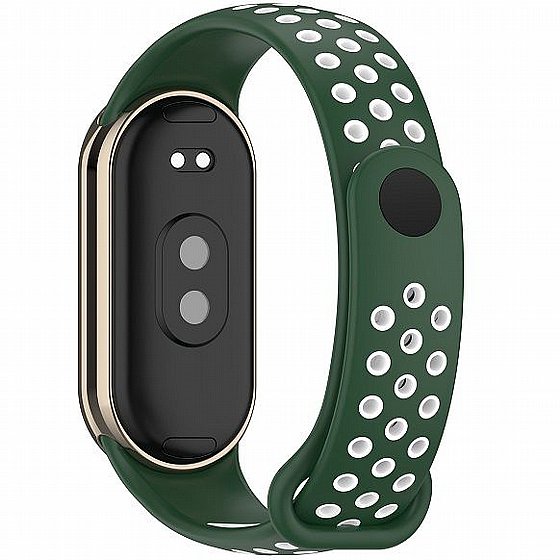����� ������� ���� Holes Color Silicone Band ���� iBands ����� ��� ����: Xiaomi Smart Band 8 (��� Black/Lime)