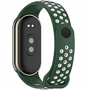 ����� ������� ���� Holes Color Silicone Band ���� iBands ����� ��� ����: Xiaomi Smart Band 8 (��� Black/Lime)