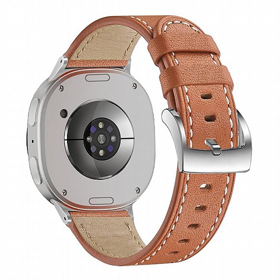 ����� ��� ���� Classic Round Leather Band ���� iBands (��� Gray) ����� ��� ����  Samsung Galaxy Watch 8 / Samsung Galaxy Watch 8 Classic