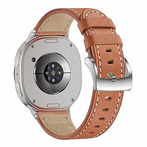 ����� ��� ���� Classic Round Leather Band ���� iBands (��� Gray) ����� ��� ����  Samsung Galaxy Watch 8 / Samsung Galaxy Watch 8 Classic