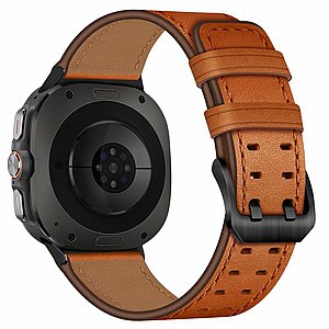 ����� ��� ���� Classic Round Leather Band ���� iBands (��� Black) ����� ��� ����  Samsung Galaxy Watch 8 / Samsung Galaxy Watch 8 Classic