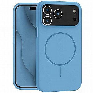 נרתיק סיליקון מדגם Silicone Case MagSafe מבית Blaze לטלפון סלולרי מדגם: iPhone 17 Pro Max (צבע תכלת) נרתיק סיליקון מדגם Silicone Case MagSafe מבית Blaze לטלפון סלולרי מדגם: iPhone 17 Pro Max (צבע תכלת)